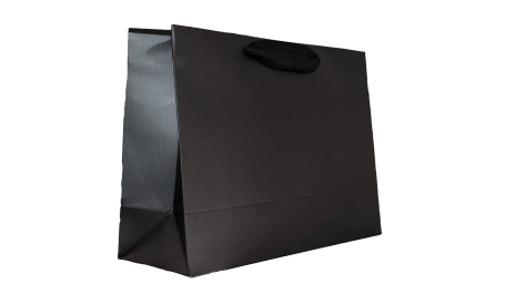Sacola Preta c/Gofragem 230g  (Laminação Fosca) - 26x19x9,5cm